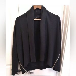 All Saints Black Sweatshirt/cardigan W Zippers On The Side Xs Black